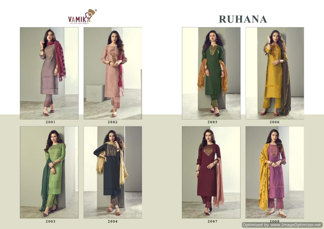 Vamika Ruhana Viscos Silk Festive Wear Designer Heavy Ready Made Collection
